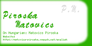 piroska matovics business card